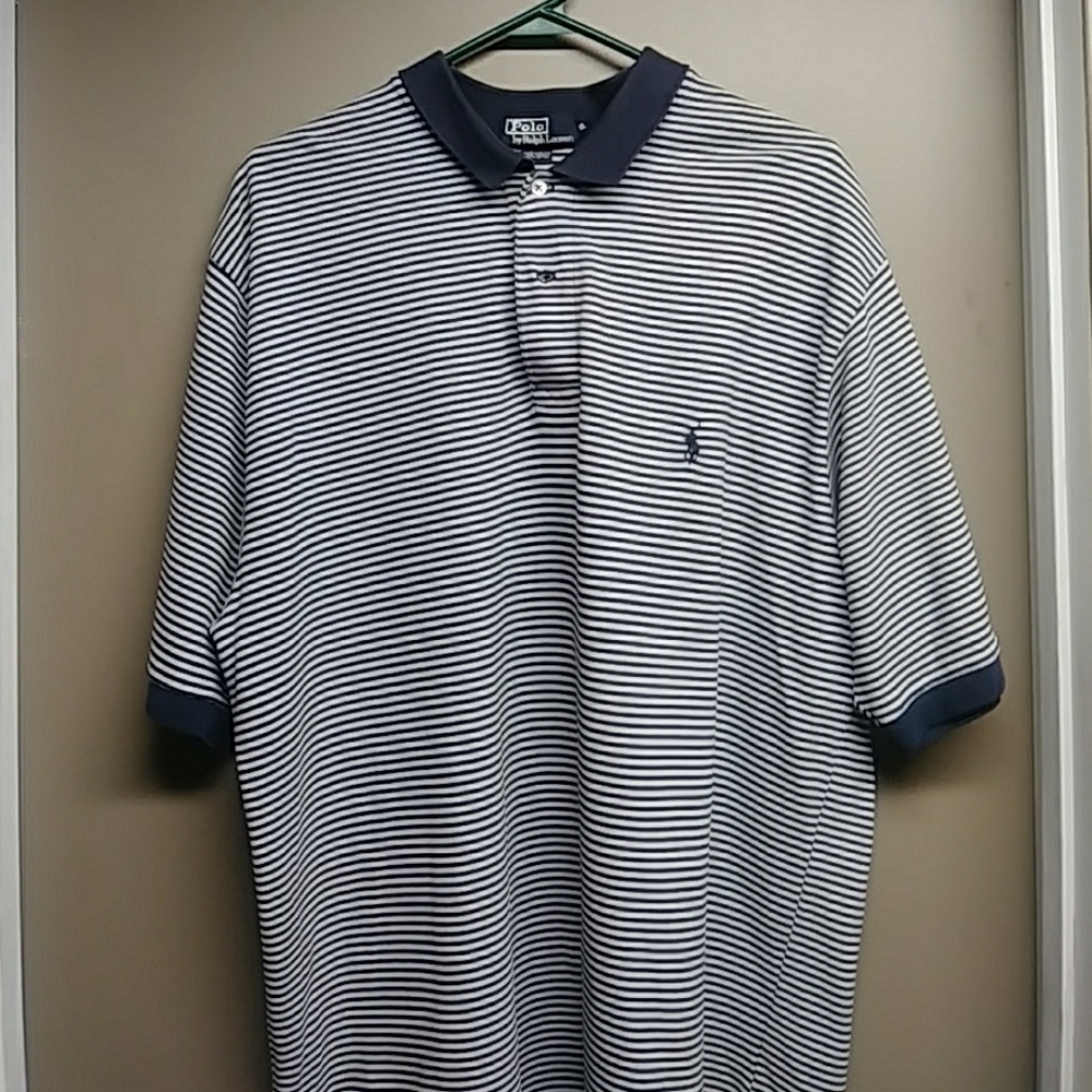 Blue and white striped Polo by Ralph Lauren